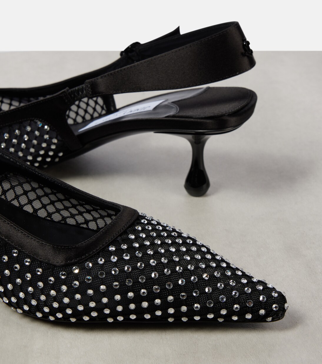 Slingback-Pumps Amel 50 aus Mesh mit Kristallen | Jimmy Choo