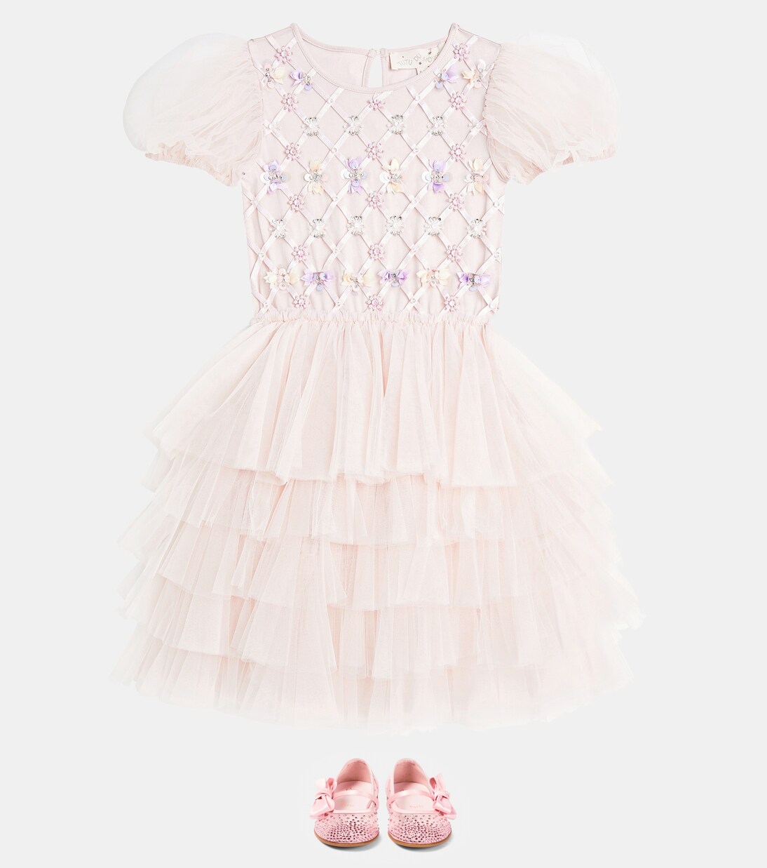 Floral Lattice embellished tulle dress | Tutu Du Monde