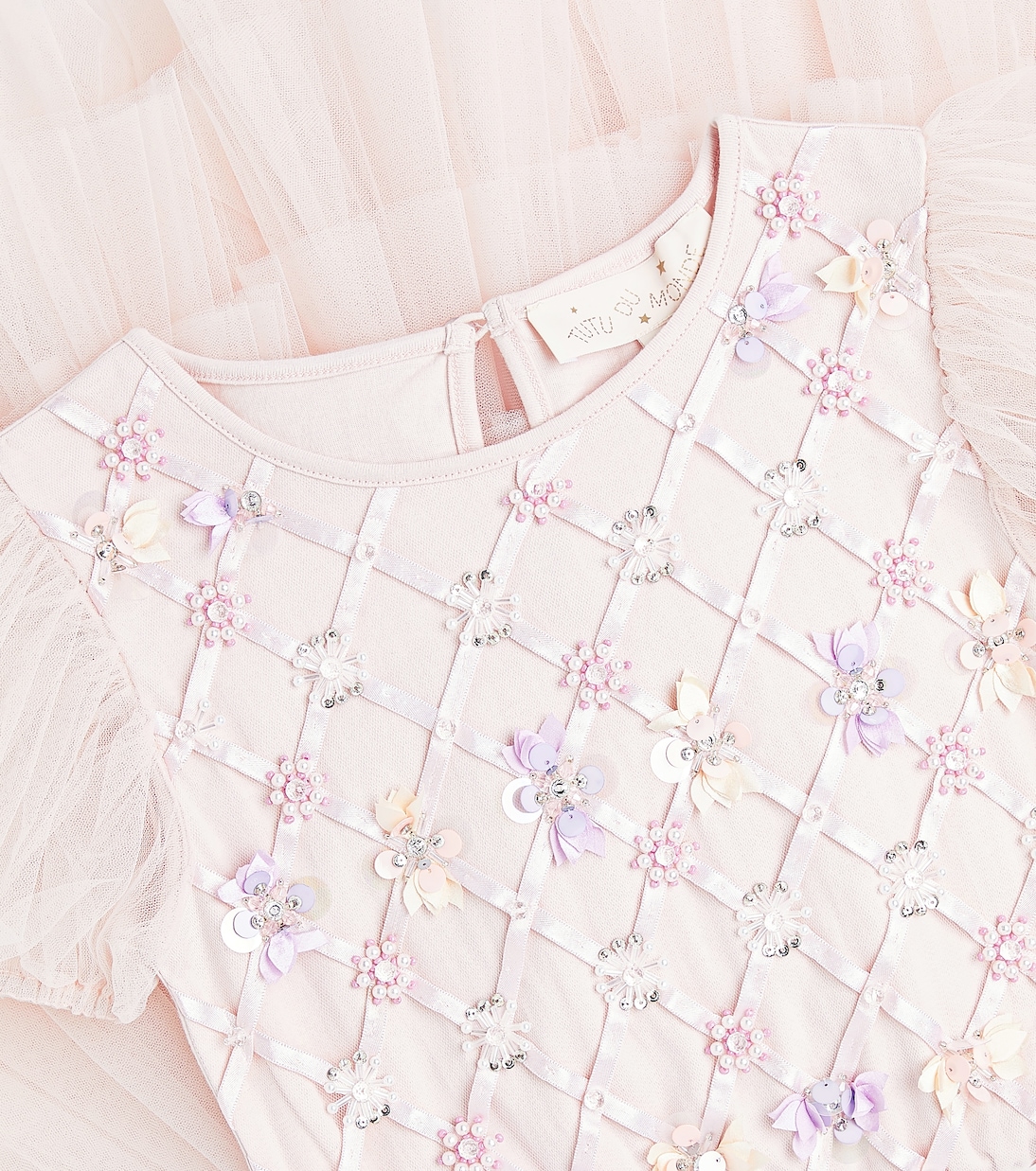 Floral Lattice embellished tulle dress | Tutu Du Monde