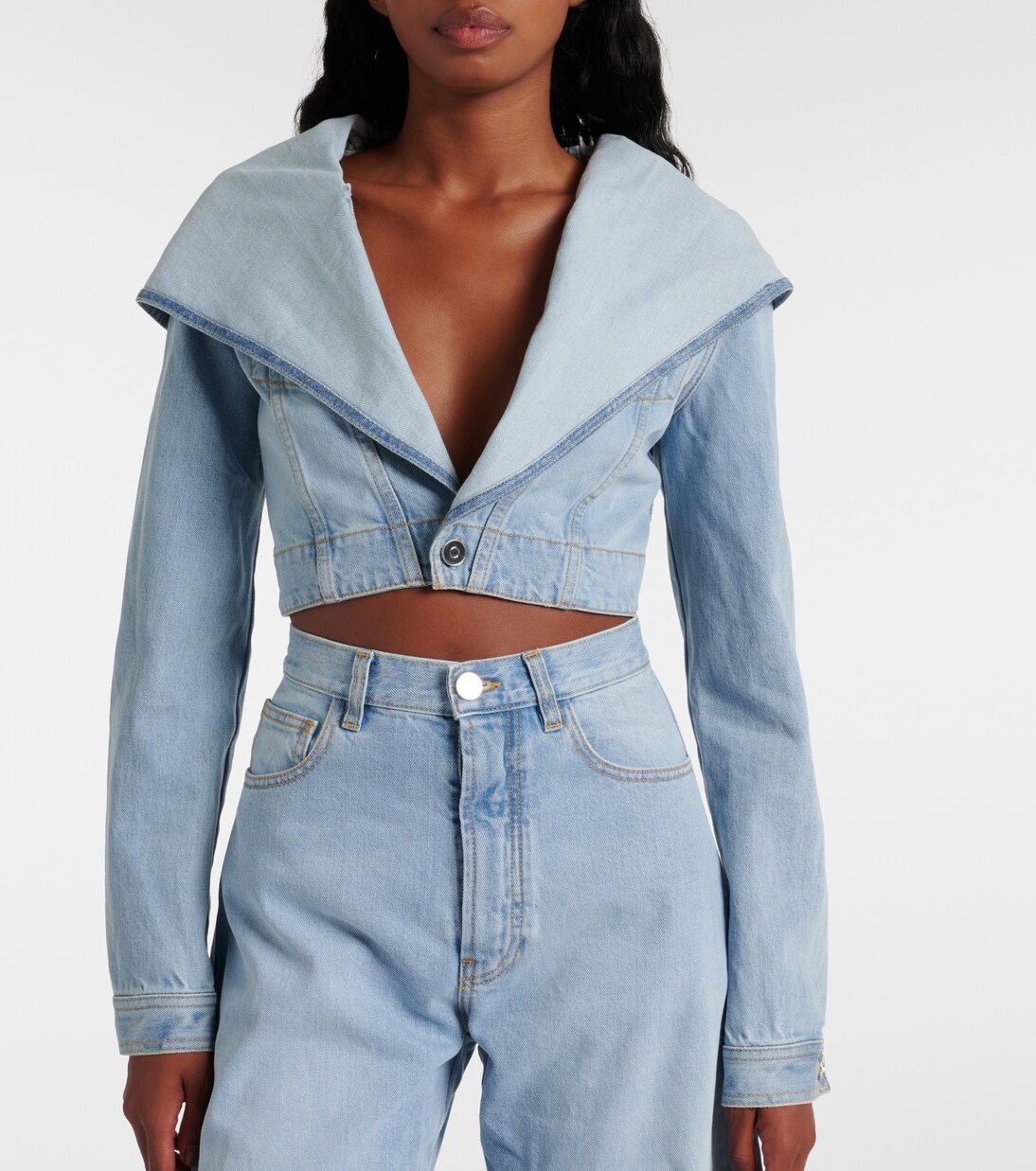 Cropped denim jacket | Alaïa