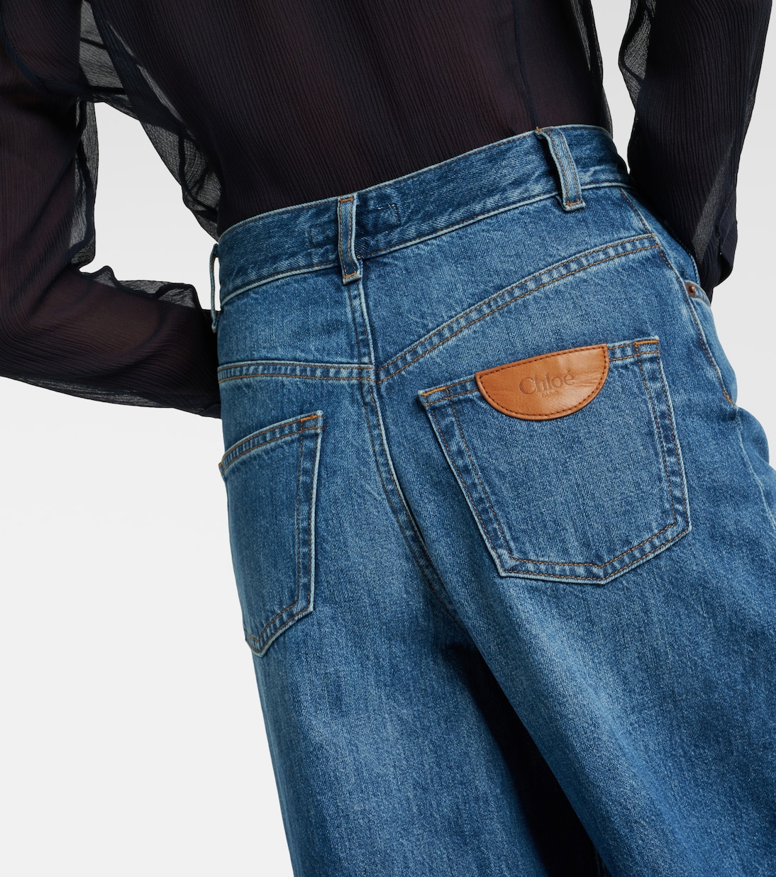 Jeans anchos de tiro alto | Chloé