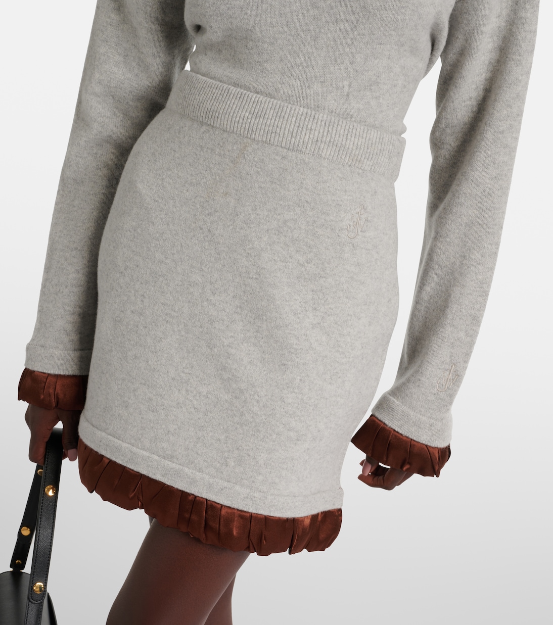 Falda midi de mezcla de lana con satén | JW Anderson