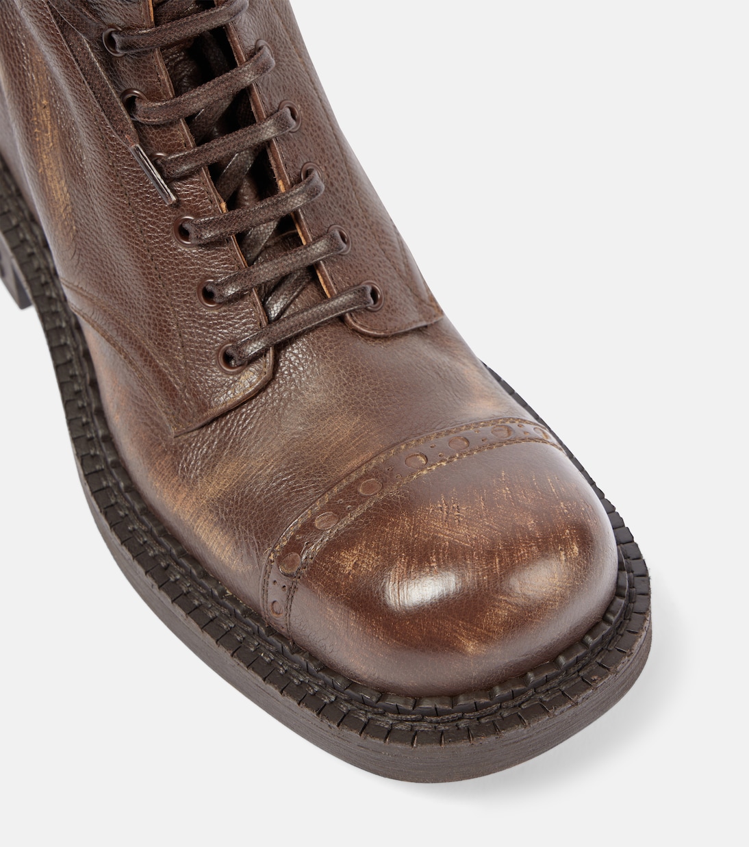 Leather lace-up boots | Miu Miu