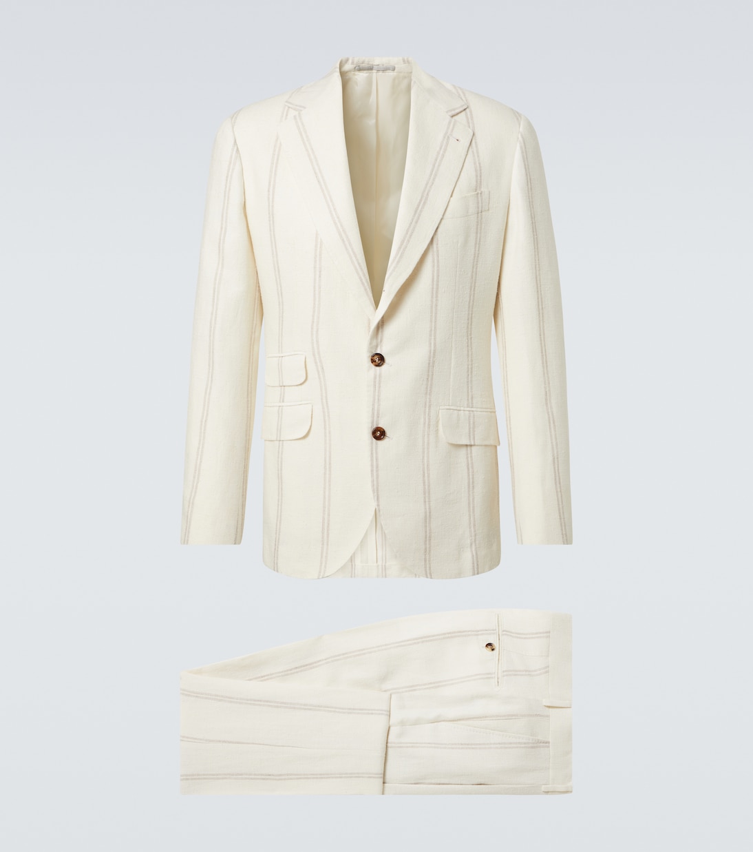 Striped linen and wool-blend suit | Brunello Cucinelli