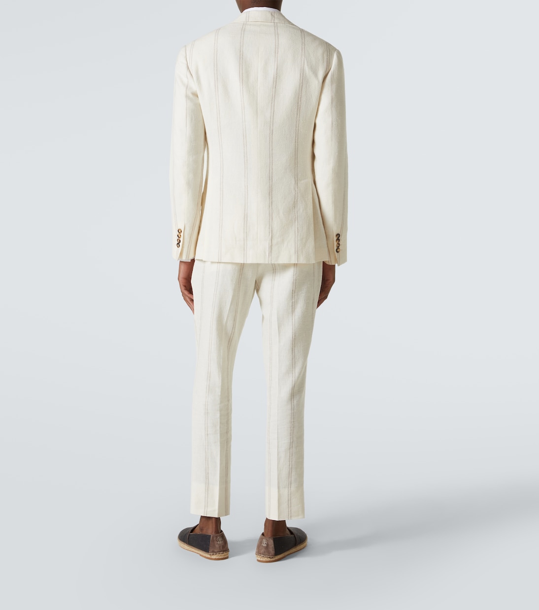 Striped linen and wool-blend suit | Brunello Cucinelli