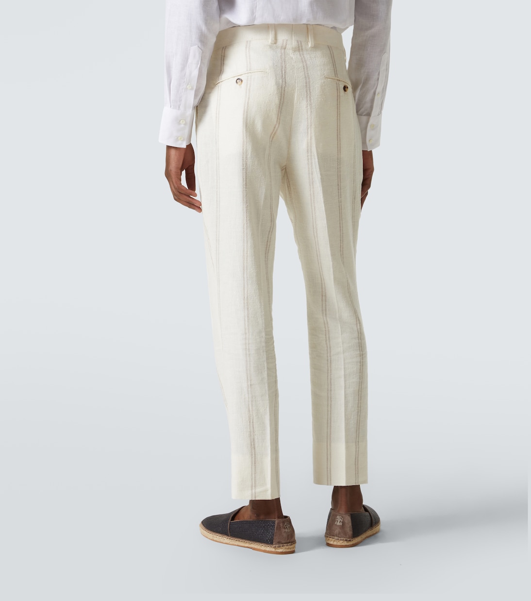 Striped linen and wool-blend suit | Brunello Cucinelli