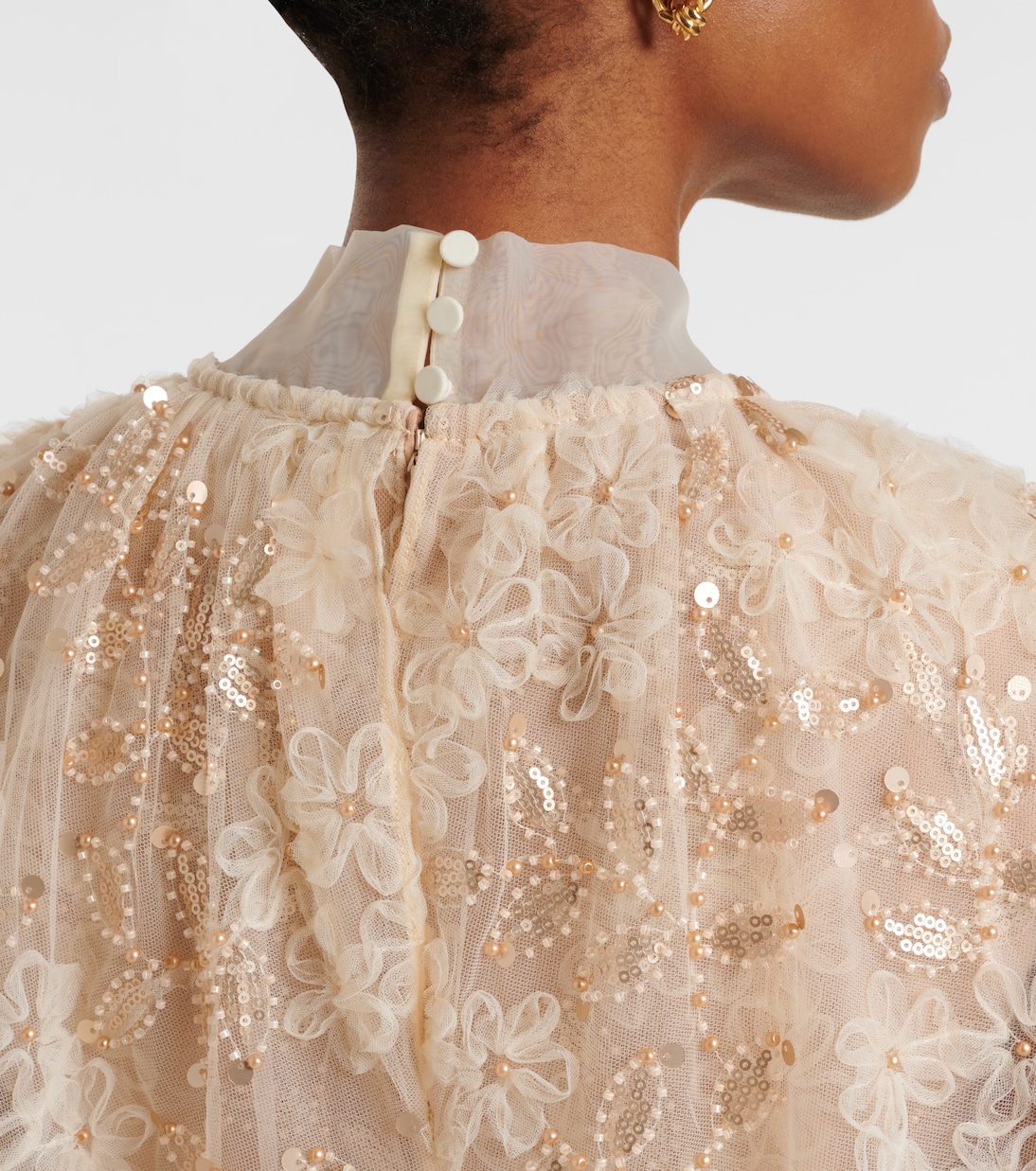 Abito lungo con ricamo | Self-Portrait