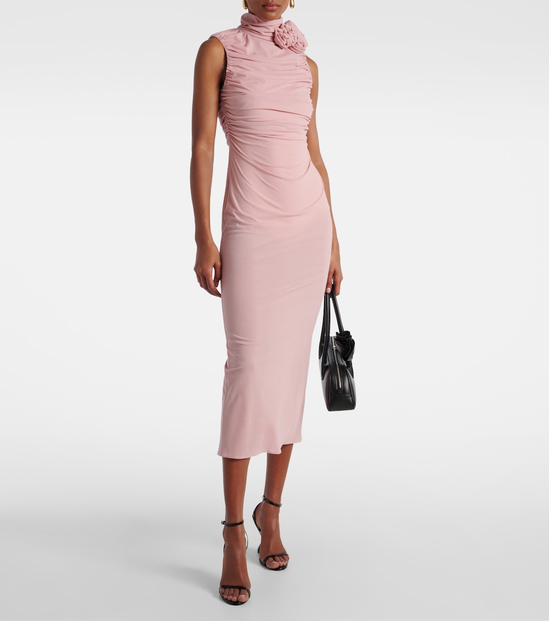 Ruched silk-blend midi dress | Magda Butrym