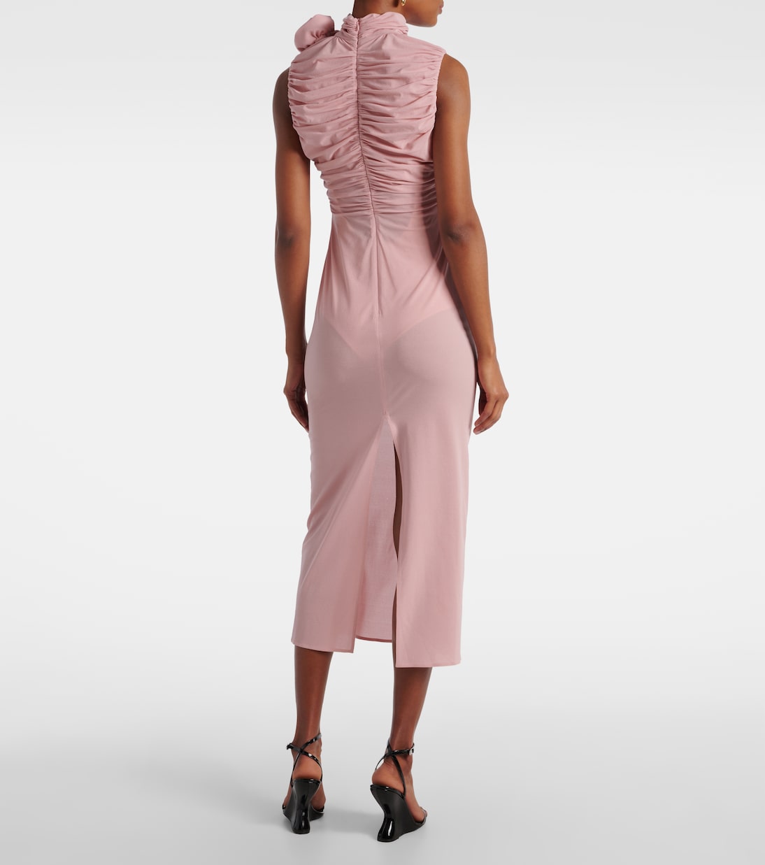 Ruched silk-blend midi dress | Magda Butrym