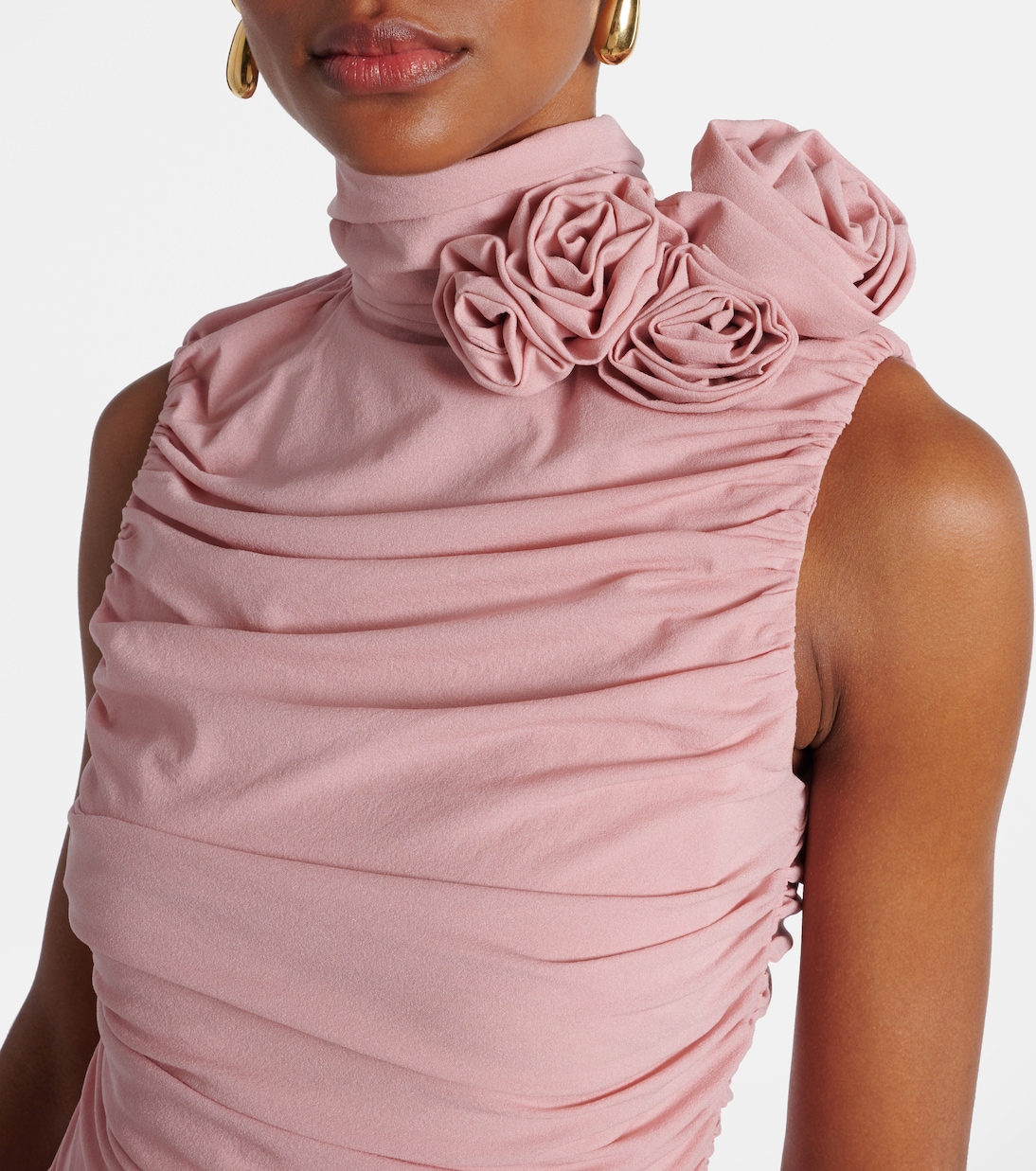 Ruched silk-blend midi dress | Magda Butrym