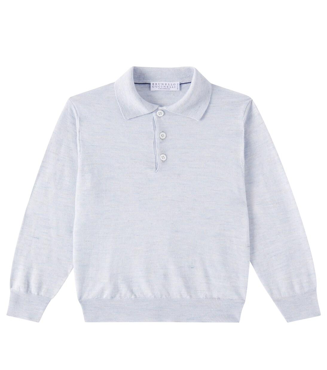 Cashmere, silk, and linen polo sweater | Brunello Cucinelli Kids