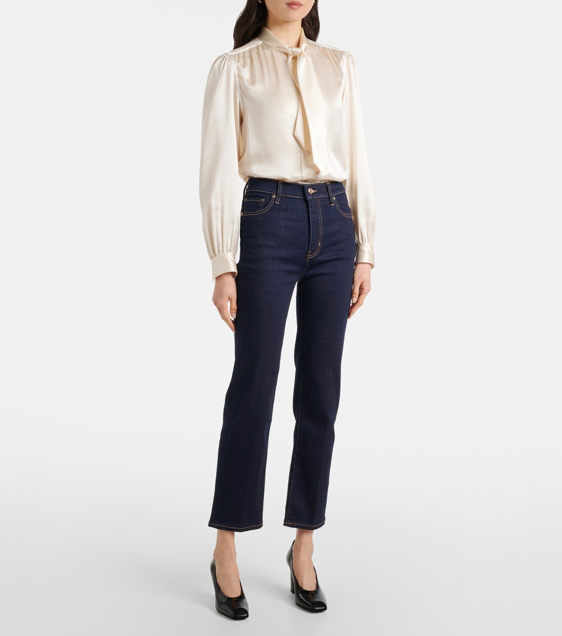 Jeans rectos Le Sleek de tiro alto | Frame