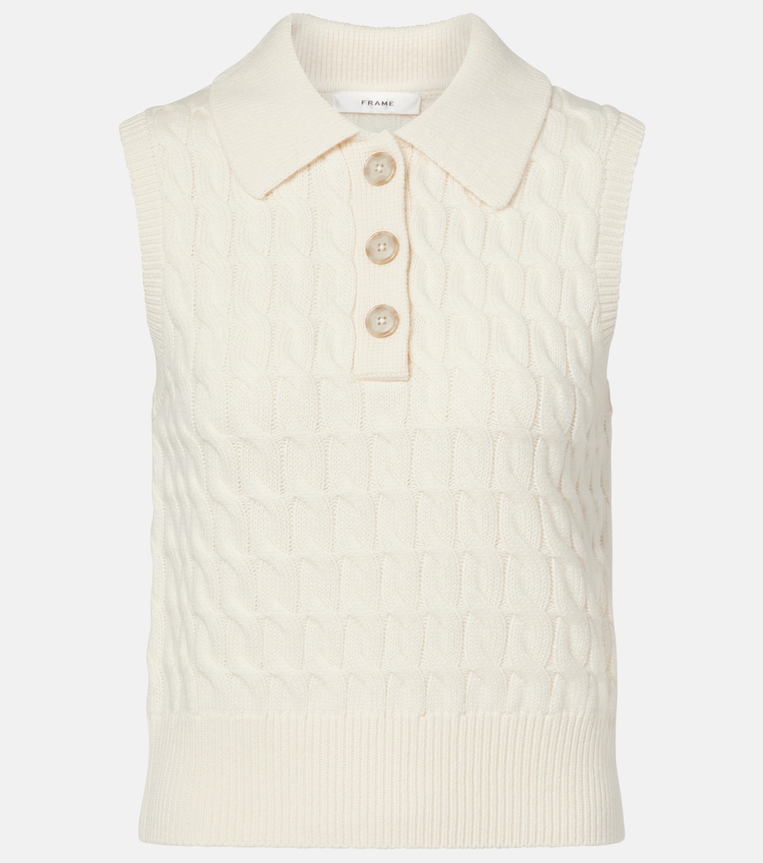 The Cable Polo wool sweater vest | Frame