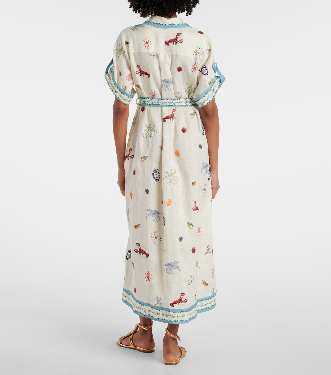 Robe chemise Sandy brodée en lin | Alémais