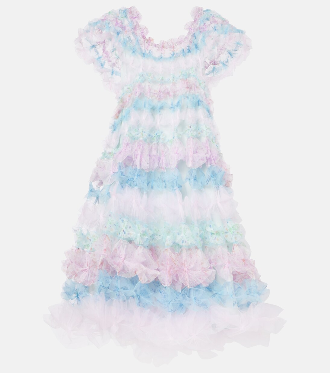 Robe midi Air-Flower en tulle à fleurs | Susan Fang