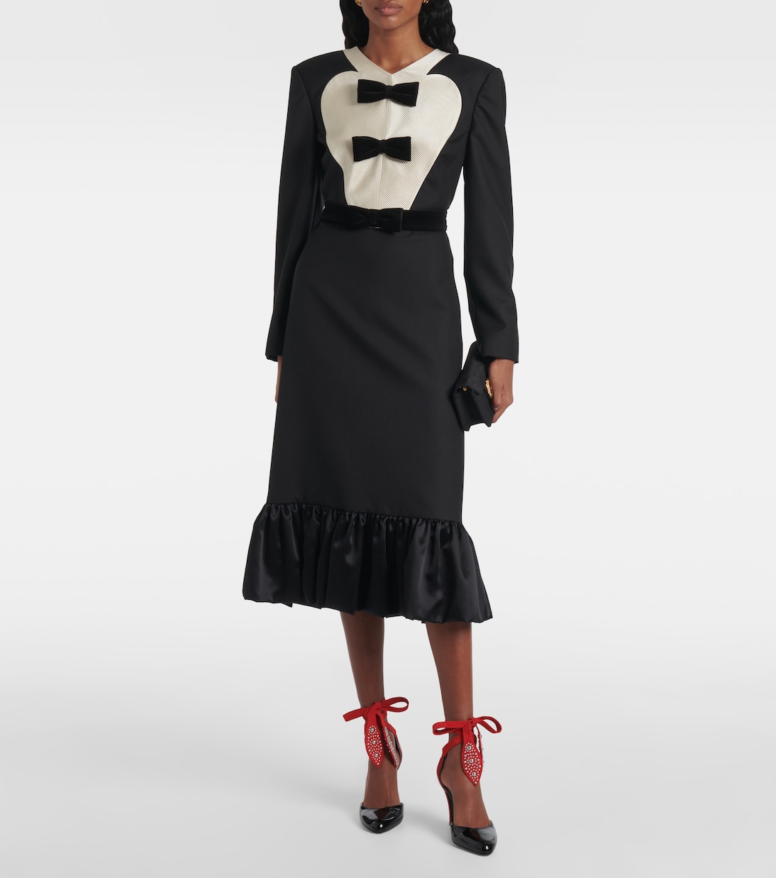 Pumps Foliefoliage 85 aus Veloursleder und Leder | Valentino Garavani