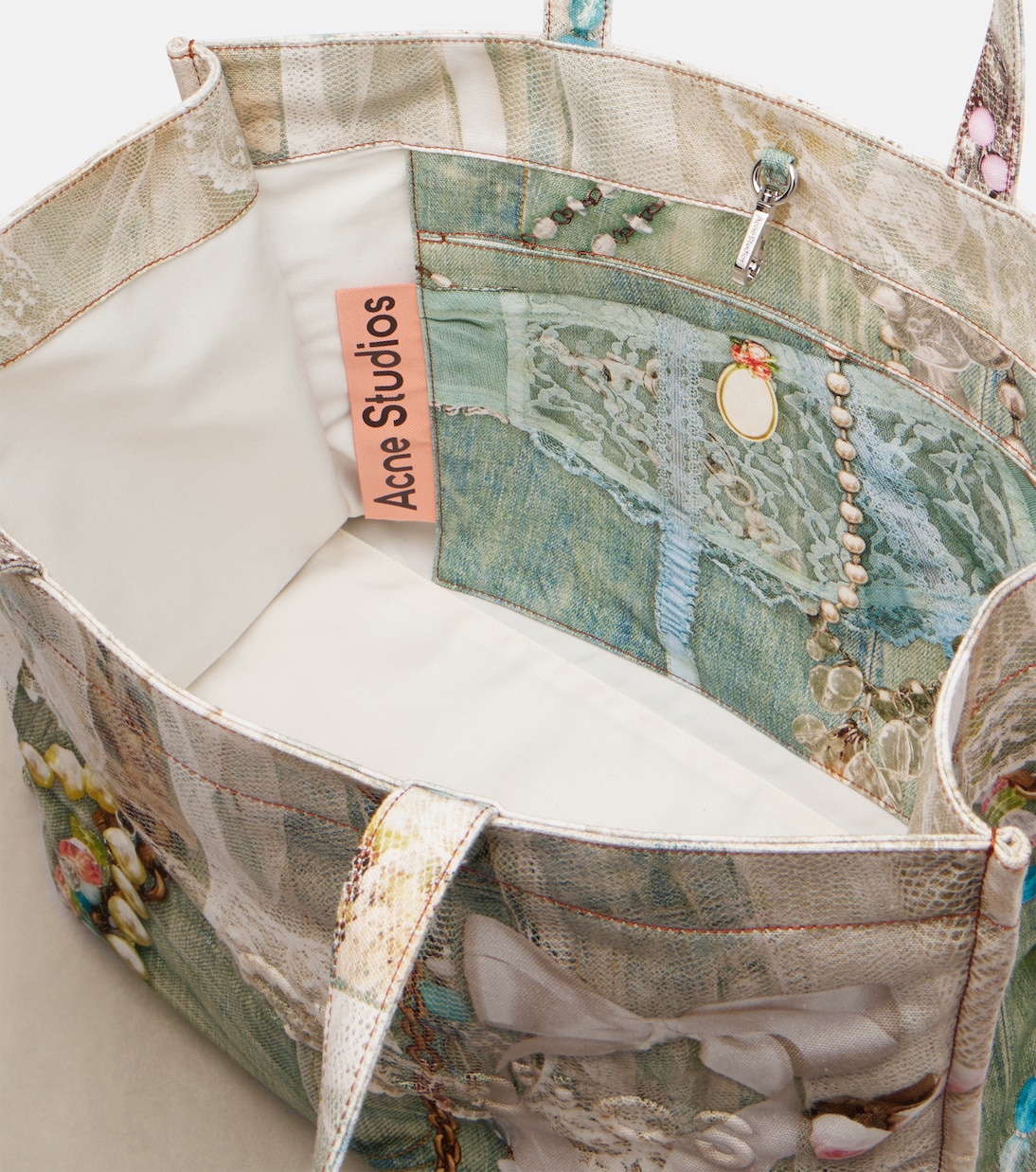 Logo trompe l'oeil canvas tote bag | Acne Studios