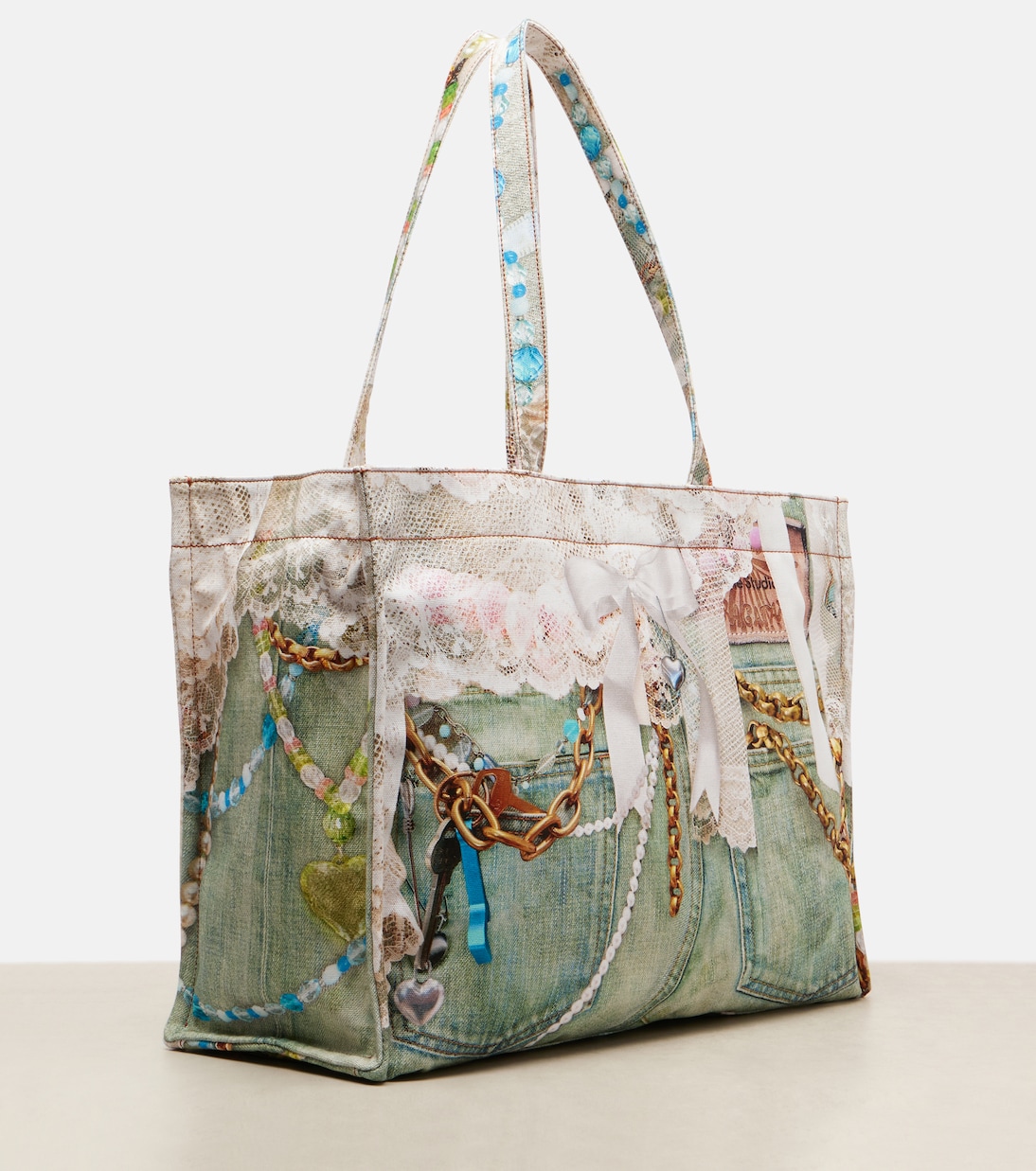 Logo trompe l'oeil canvas tote bag | Acne Studios