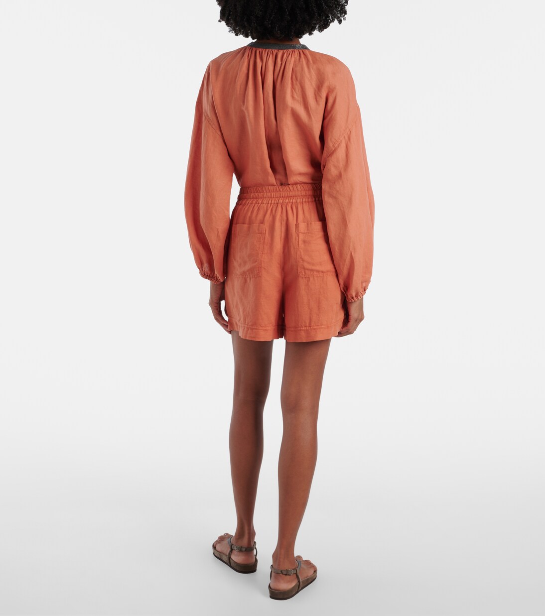 Linen and cotton Bermuda shorts | Brunello Cucinelli