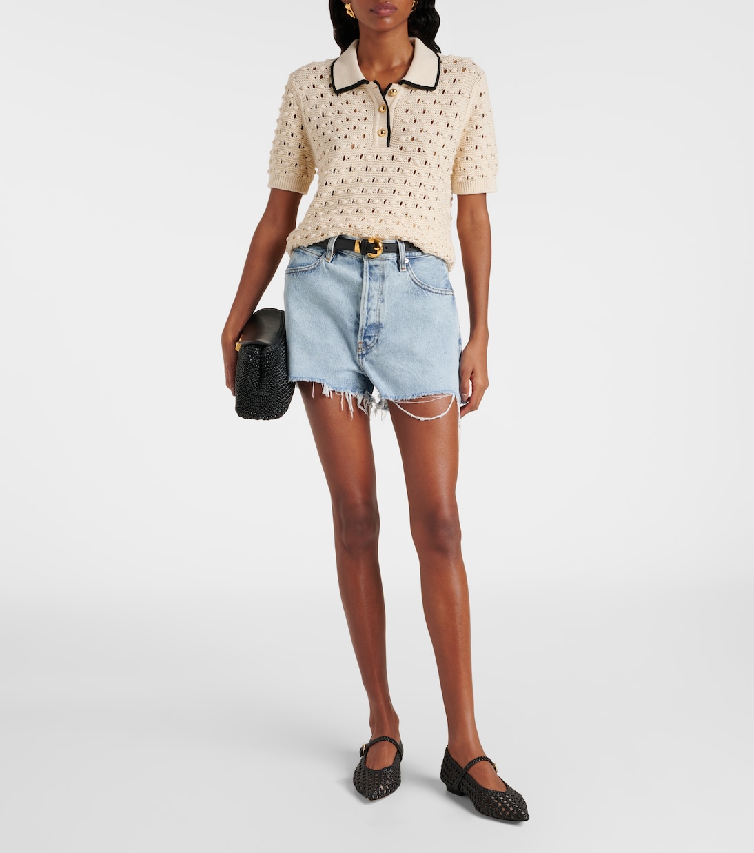 Dare high-rise denim shorts | Frame