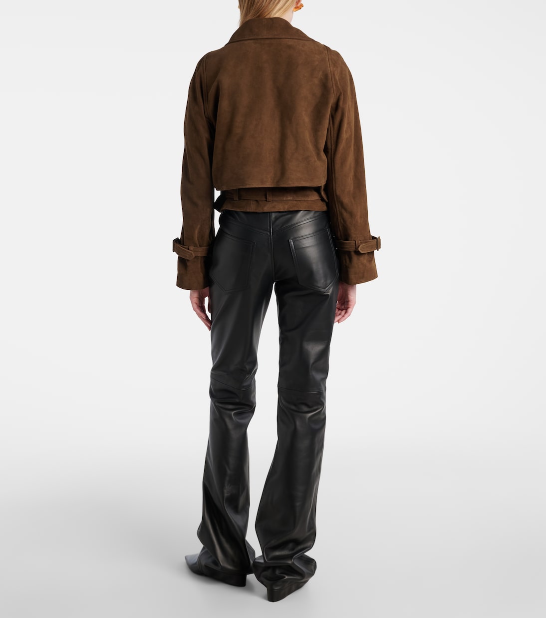 Cropped-Jacke Hatti aus Veloursleder | Nour Hammour