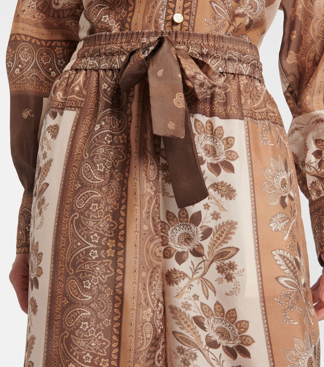 Lucky printed silk straight pants | Zimmermann