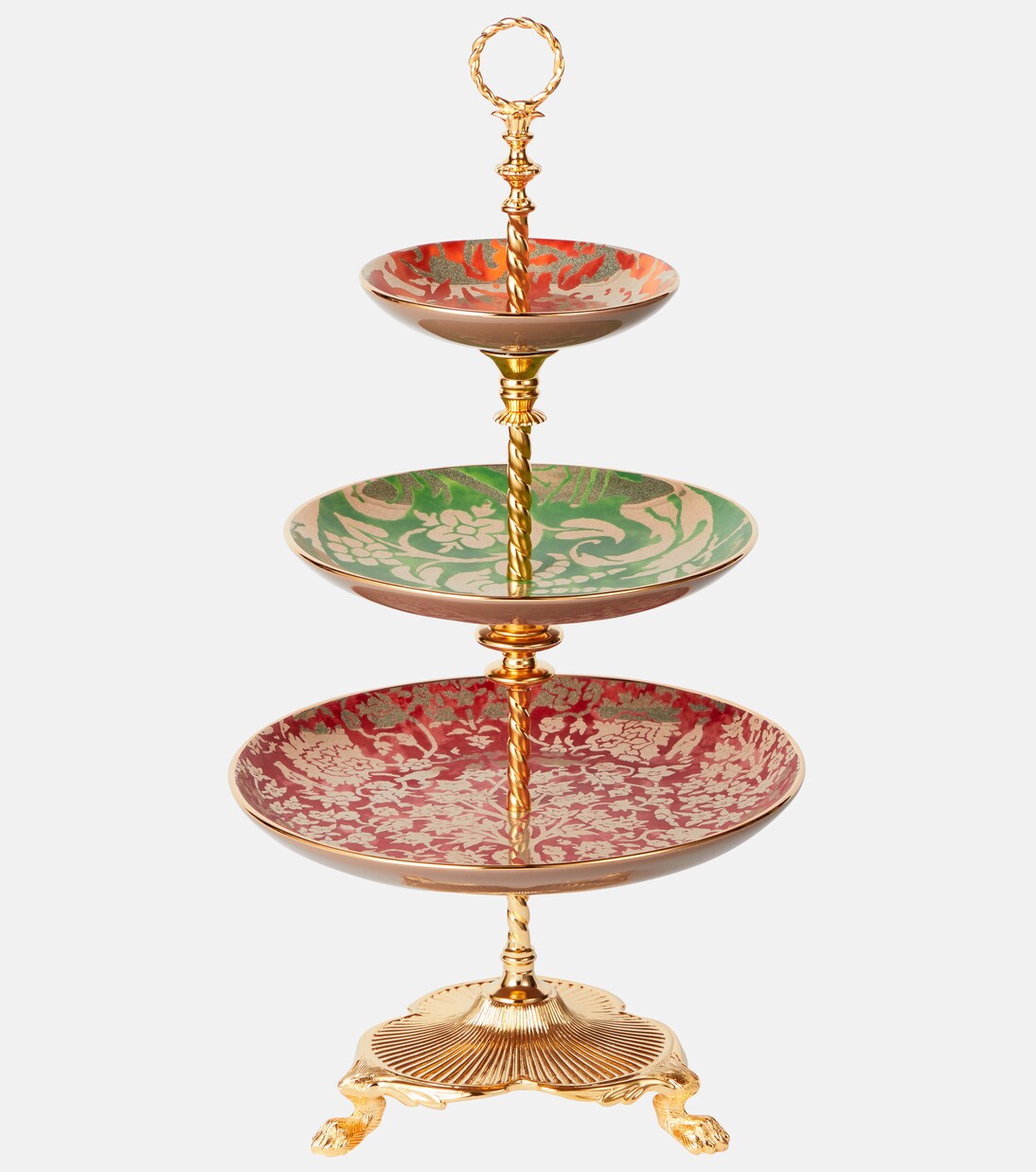 Fortuny gold-plated porcelain serving stand | L'Objet