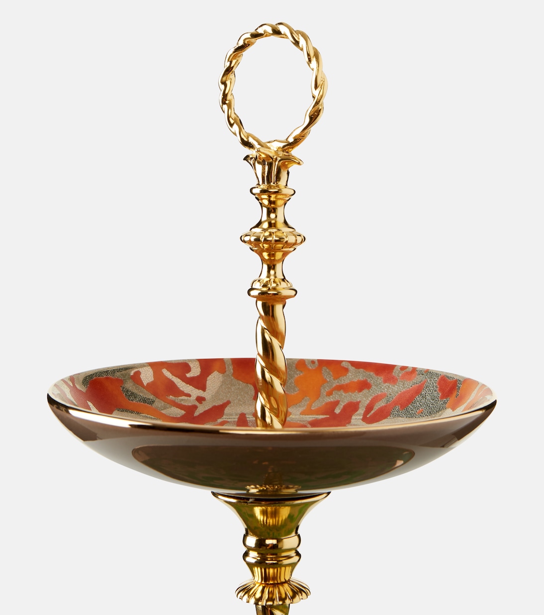 Fortuny gold-plated porcelain serving stand | L'Objet