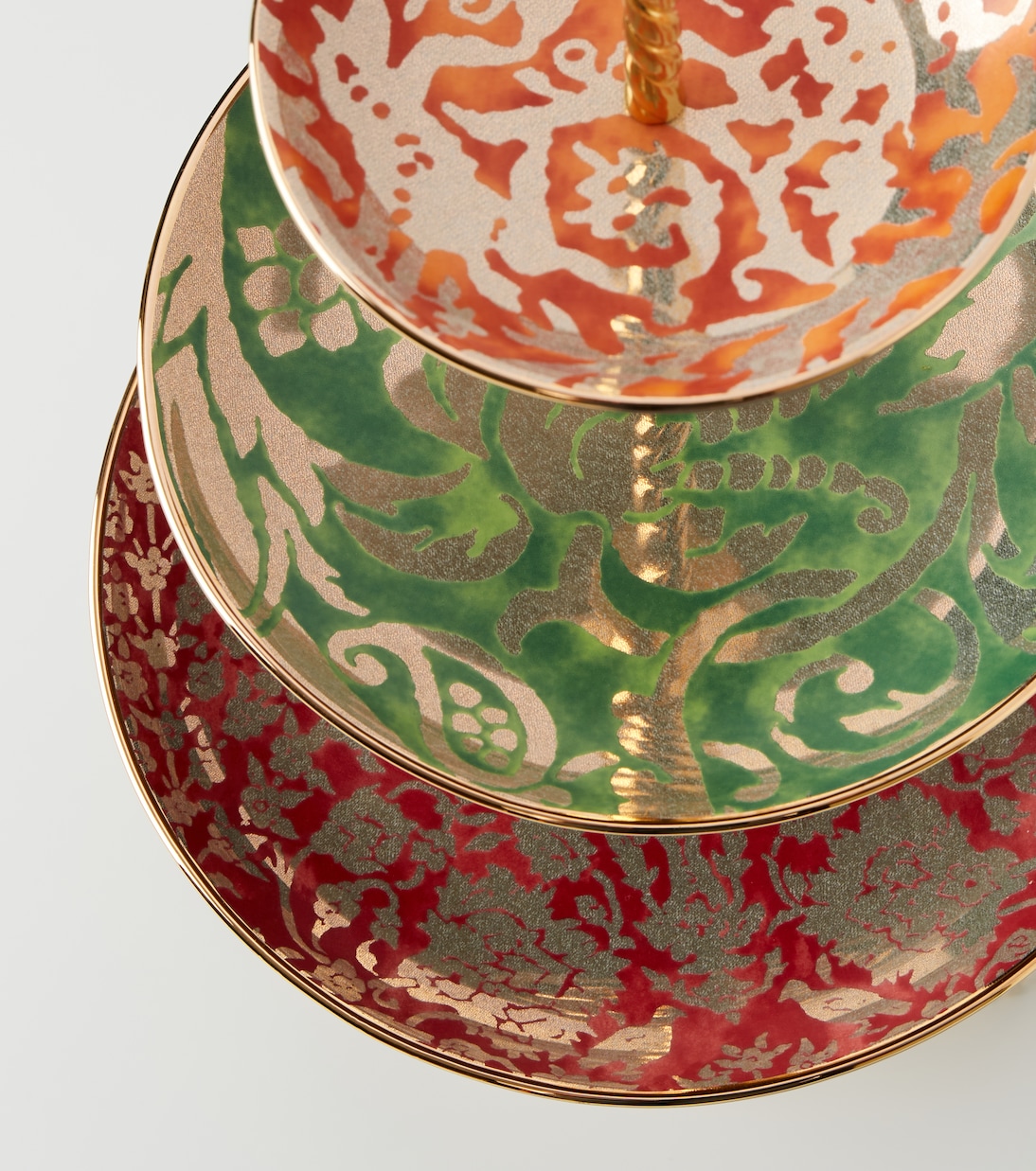Fortuny gold-plated porcelain serving stand | L'Objet