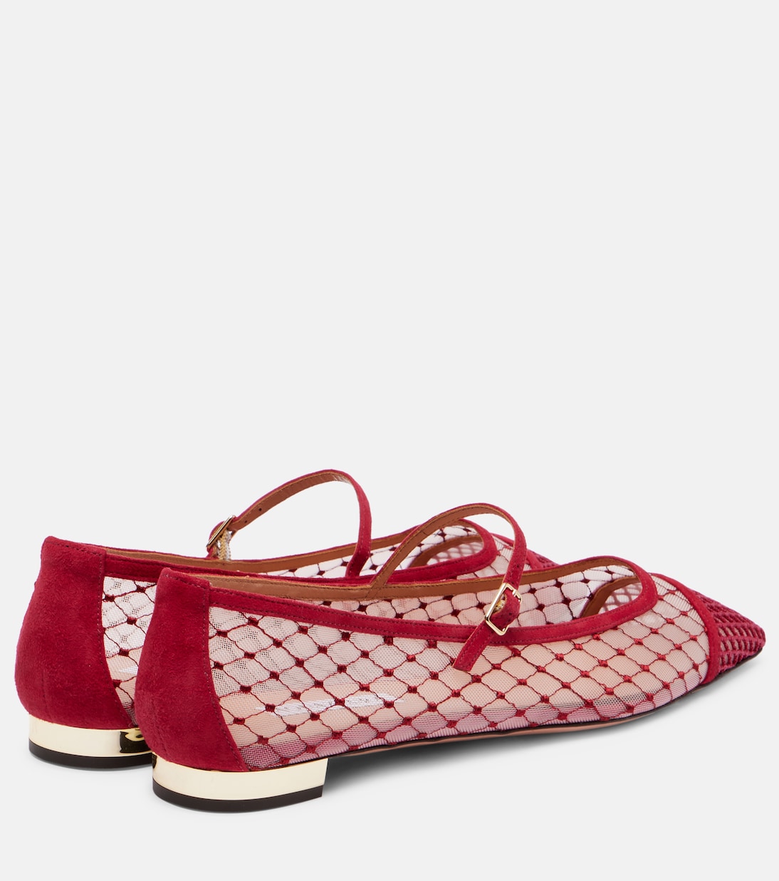 Juliette suede-trimmed Mary Jane flats | Aquazzura