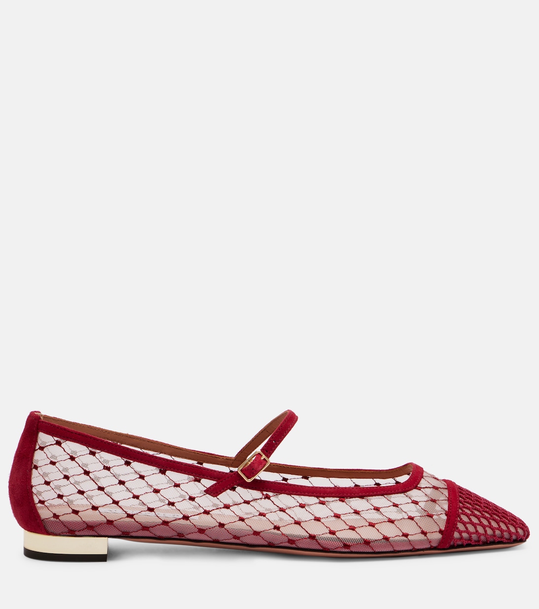 Juliette suede-trimmed Mary Jane flats | Aquazzura
