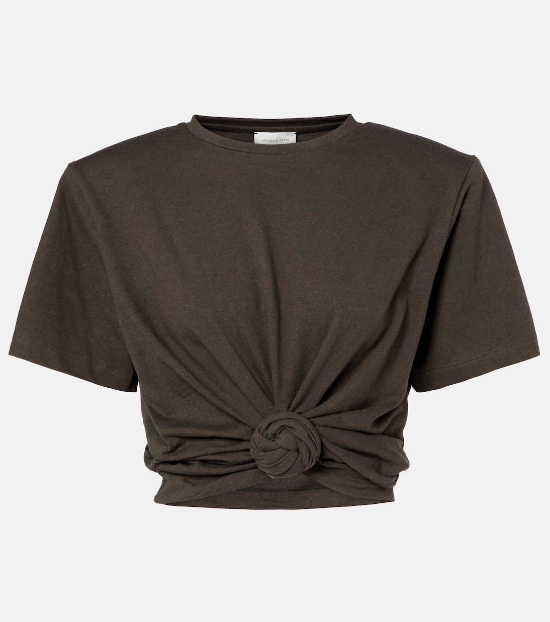 Gathered cotton and silk T-shirt | Magda Butrym