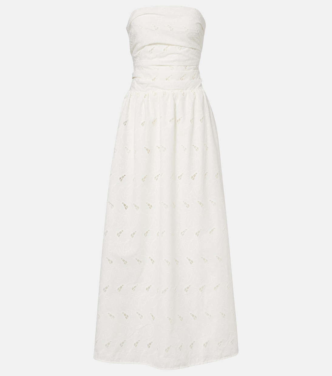 Abito lungo Moa in sangallo drappeggiato | Faithfull