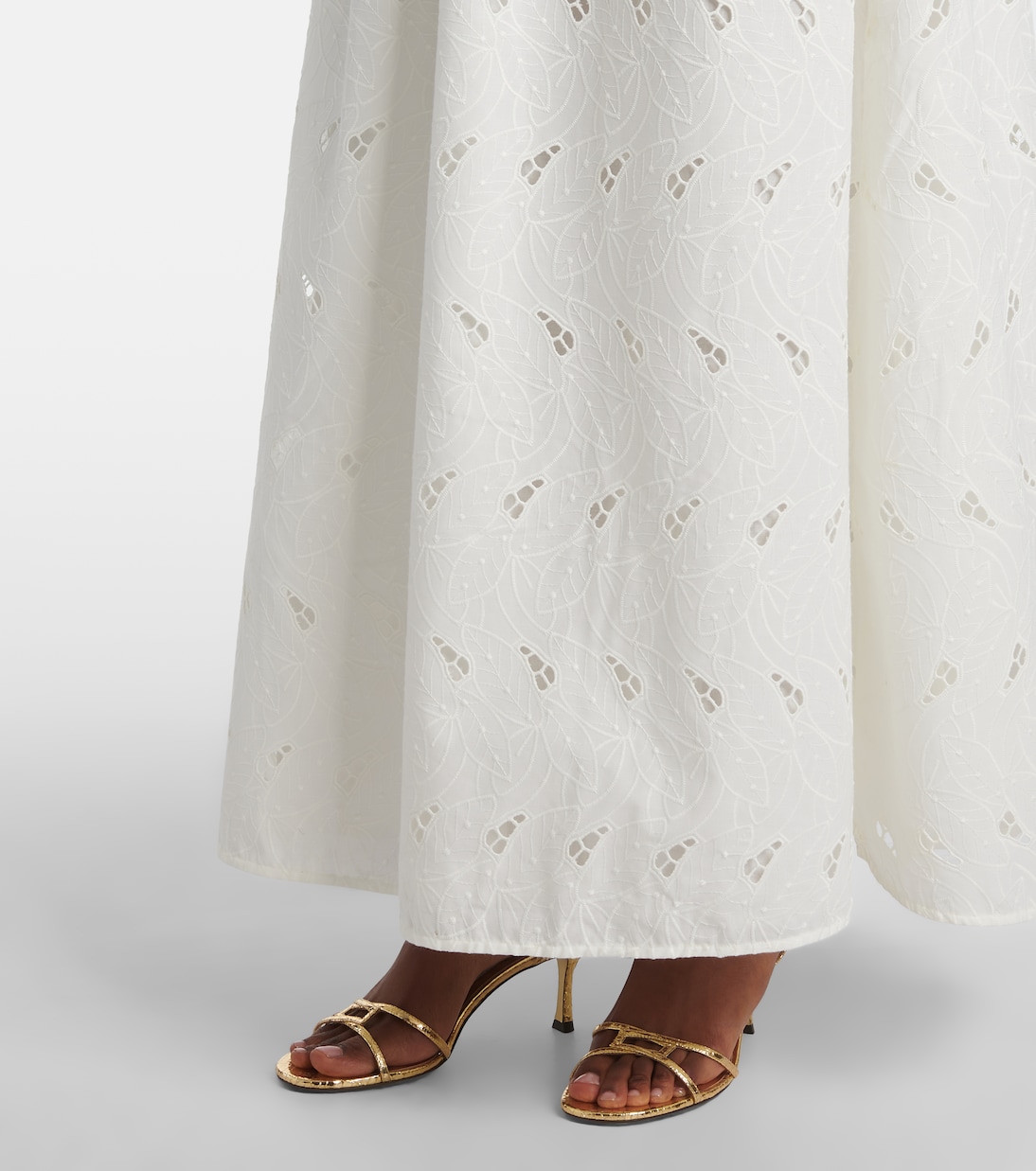 Abito lungo Moa in sangallo drappeggiato | Faithfull