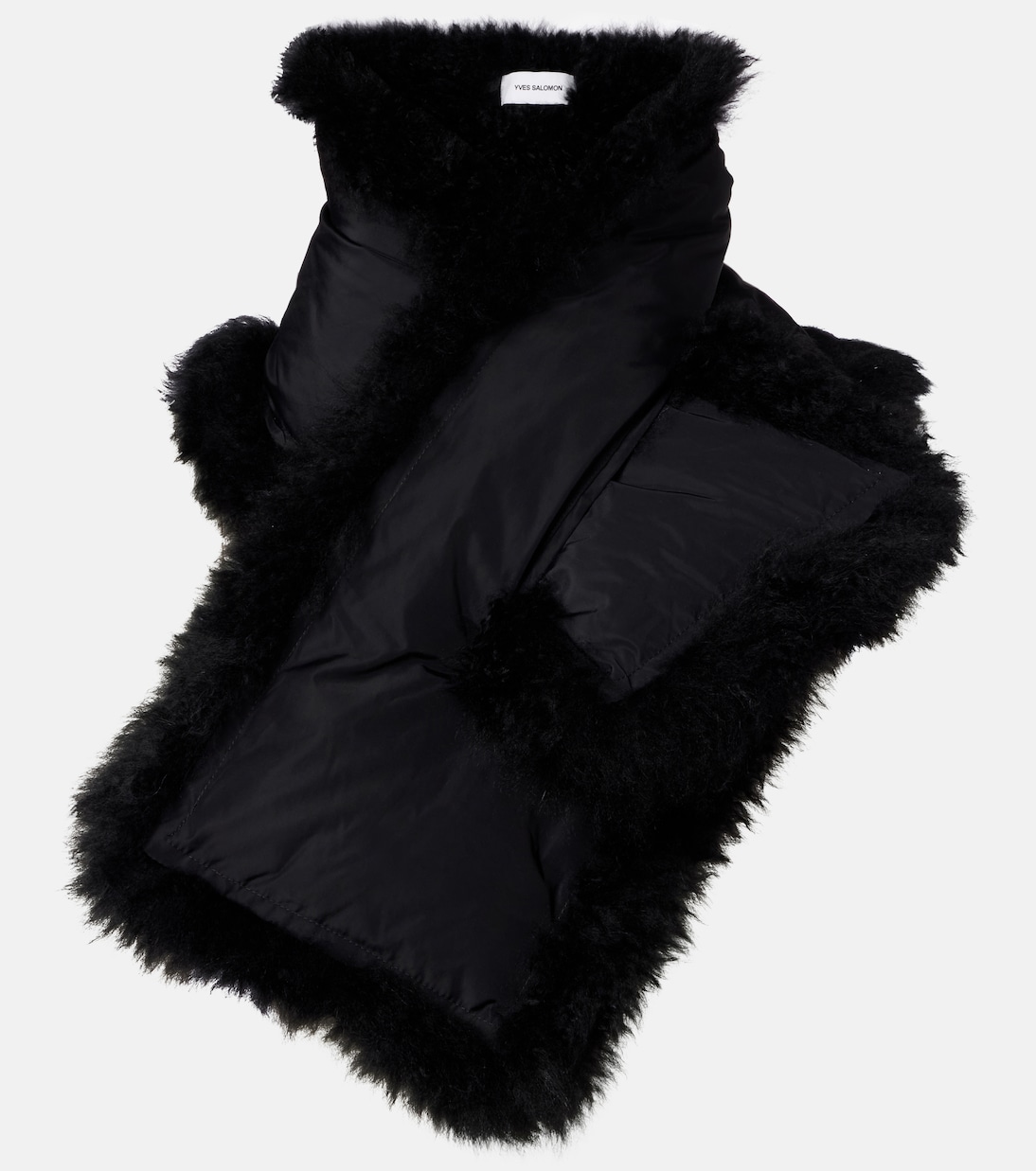 Reversible shearling down scarf | Yves Salomon