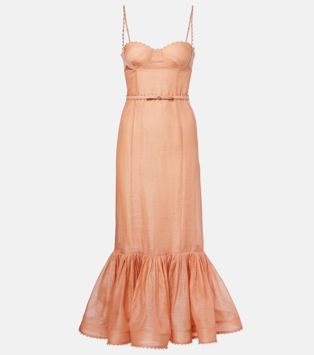 Hypnotic embellished linen and silk gown | Zimmermann