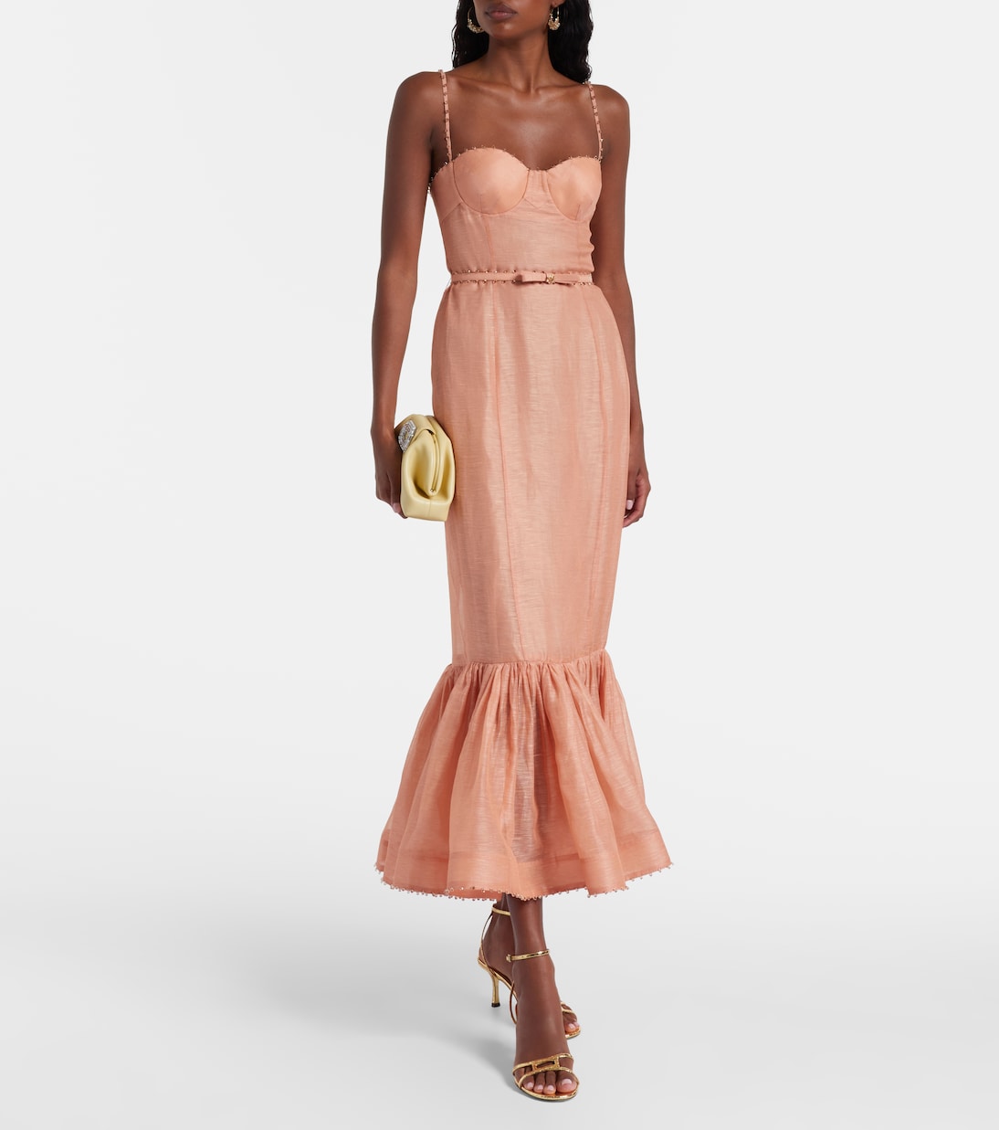 Hypnotic embellished linen and silk gown | Zimmermann