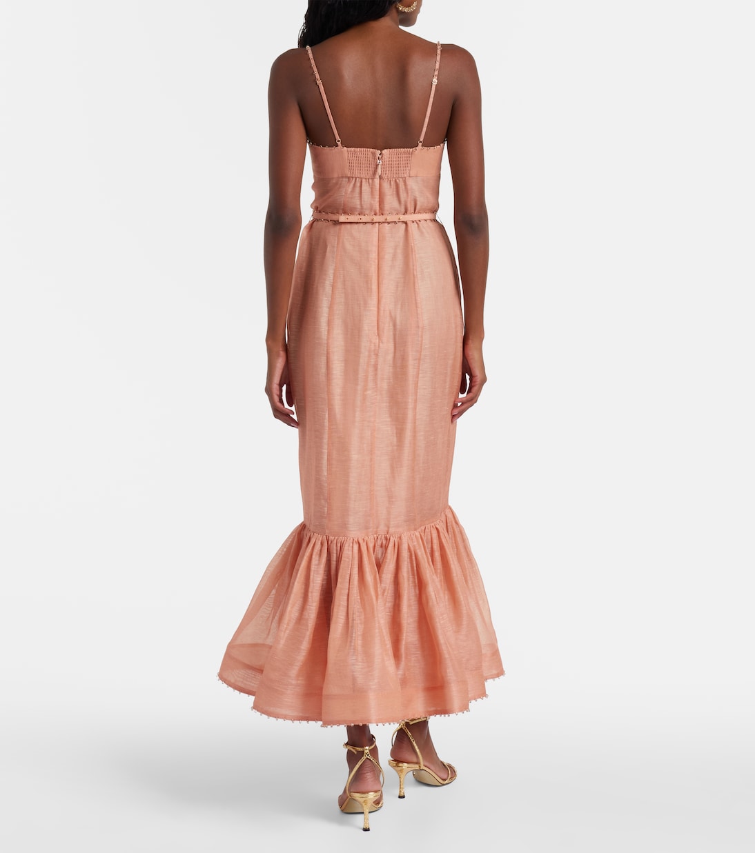 Hypnotic embellished linen and silk gown | Zimmermann