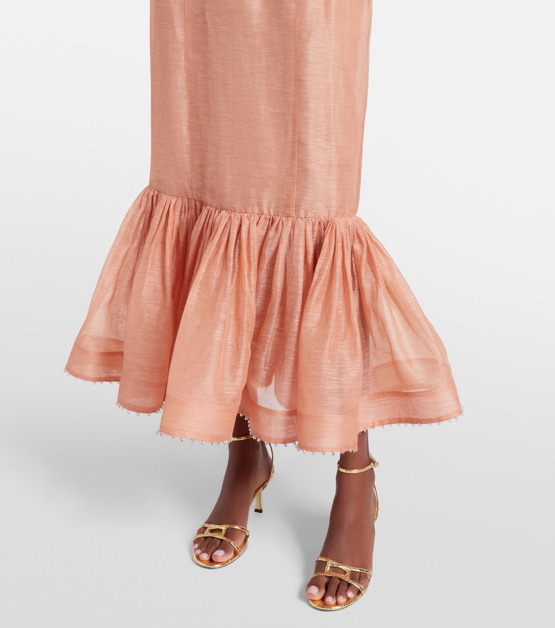 Hypnotic embellished linen and silk gown | Zimmermann