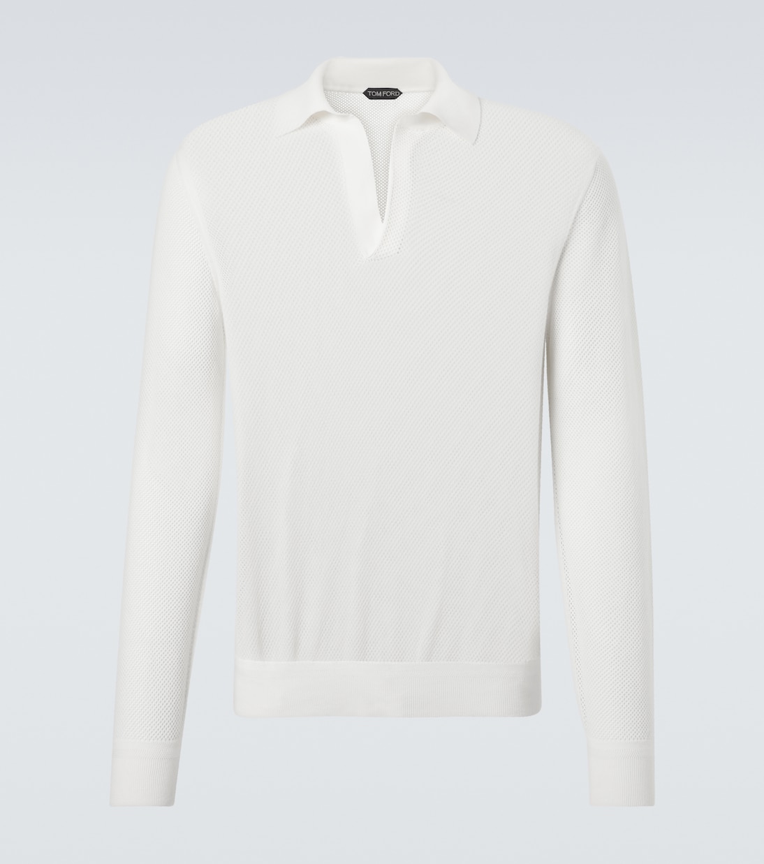 Semi-sheer cotton polo sweater | Tom Ford