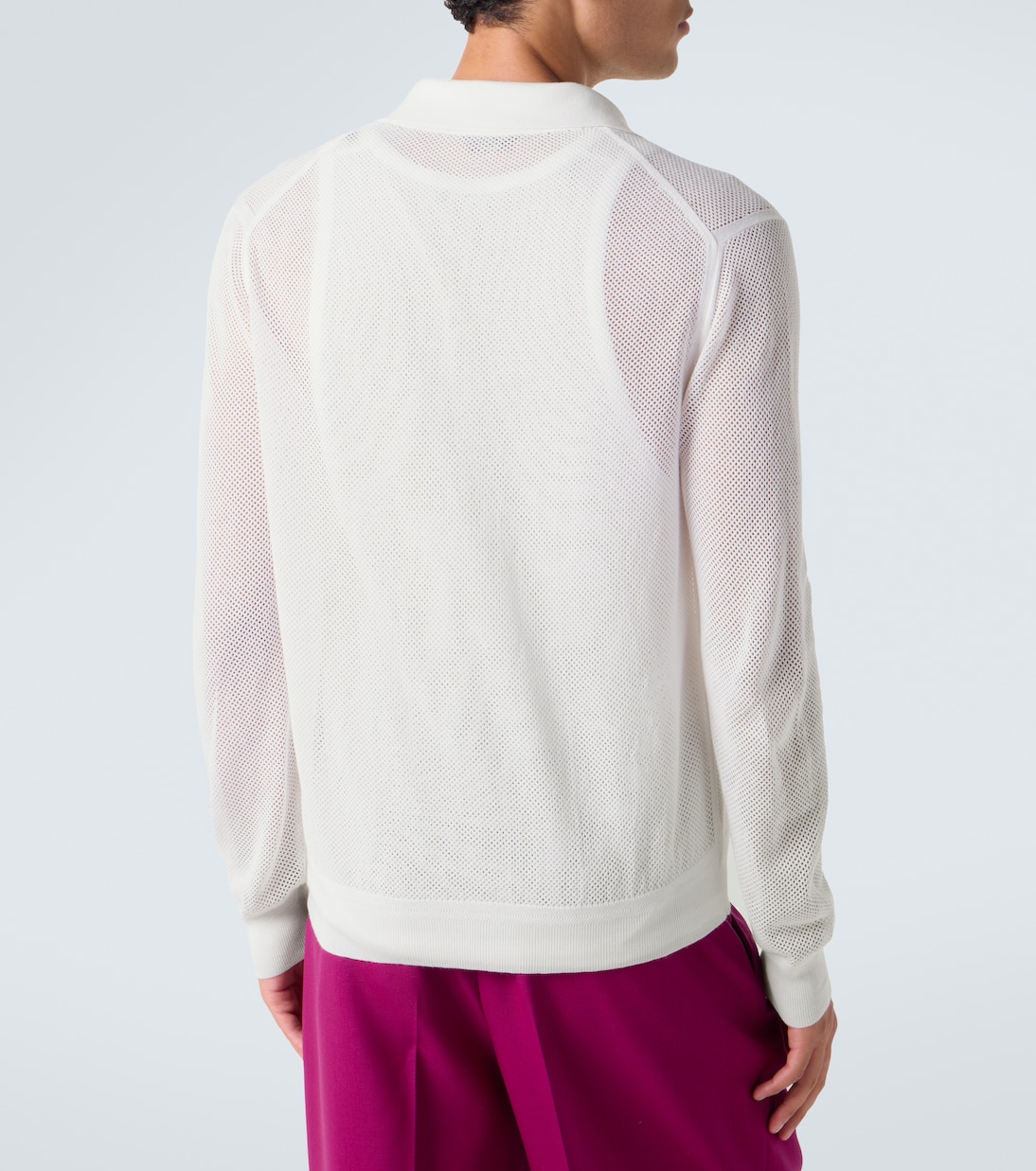 Semi-sheer cotton polo sweater | Tom Ford