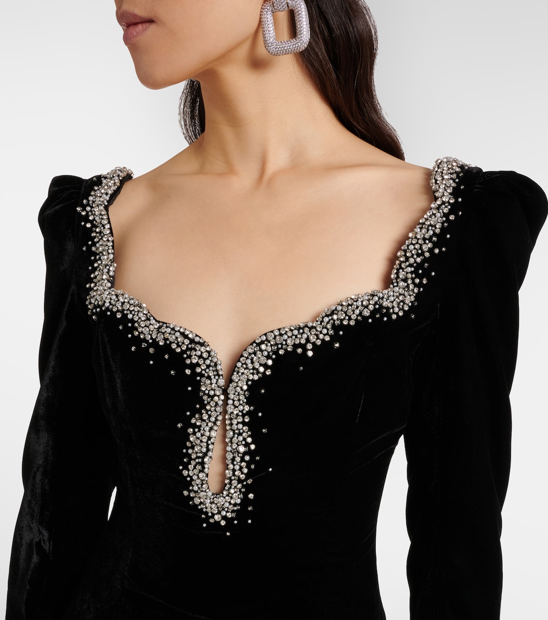 Minikleid Edie aus Samt mit Kristallen | Clio Peppiatt