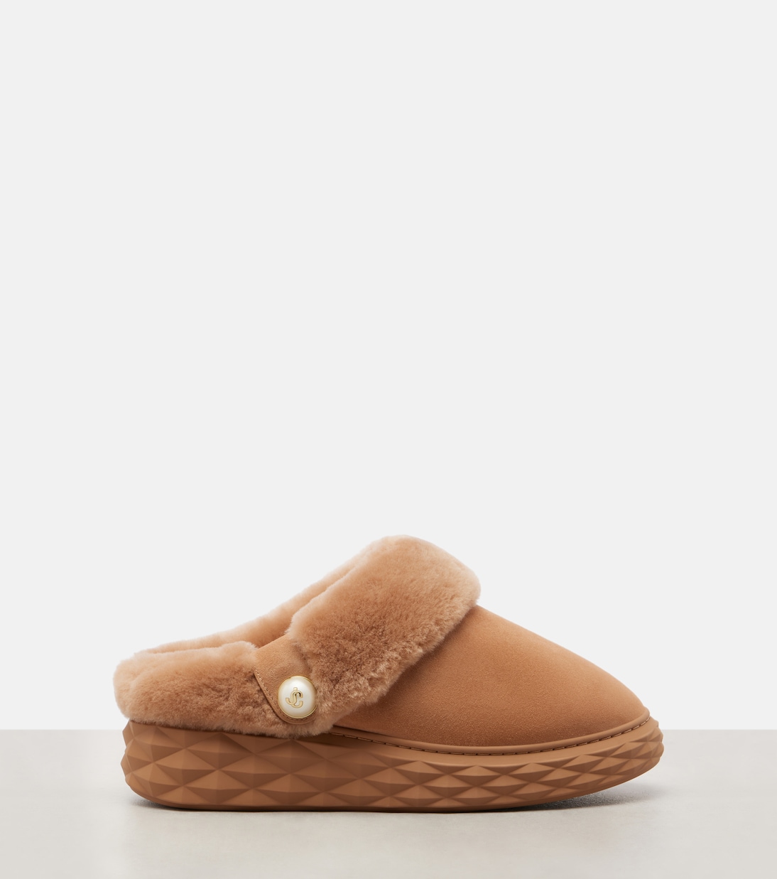 Diamond Maxi Mule F 스웨이드 슬립온 슈즈 | Jimmy Choo