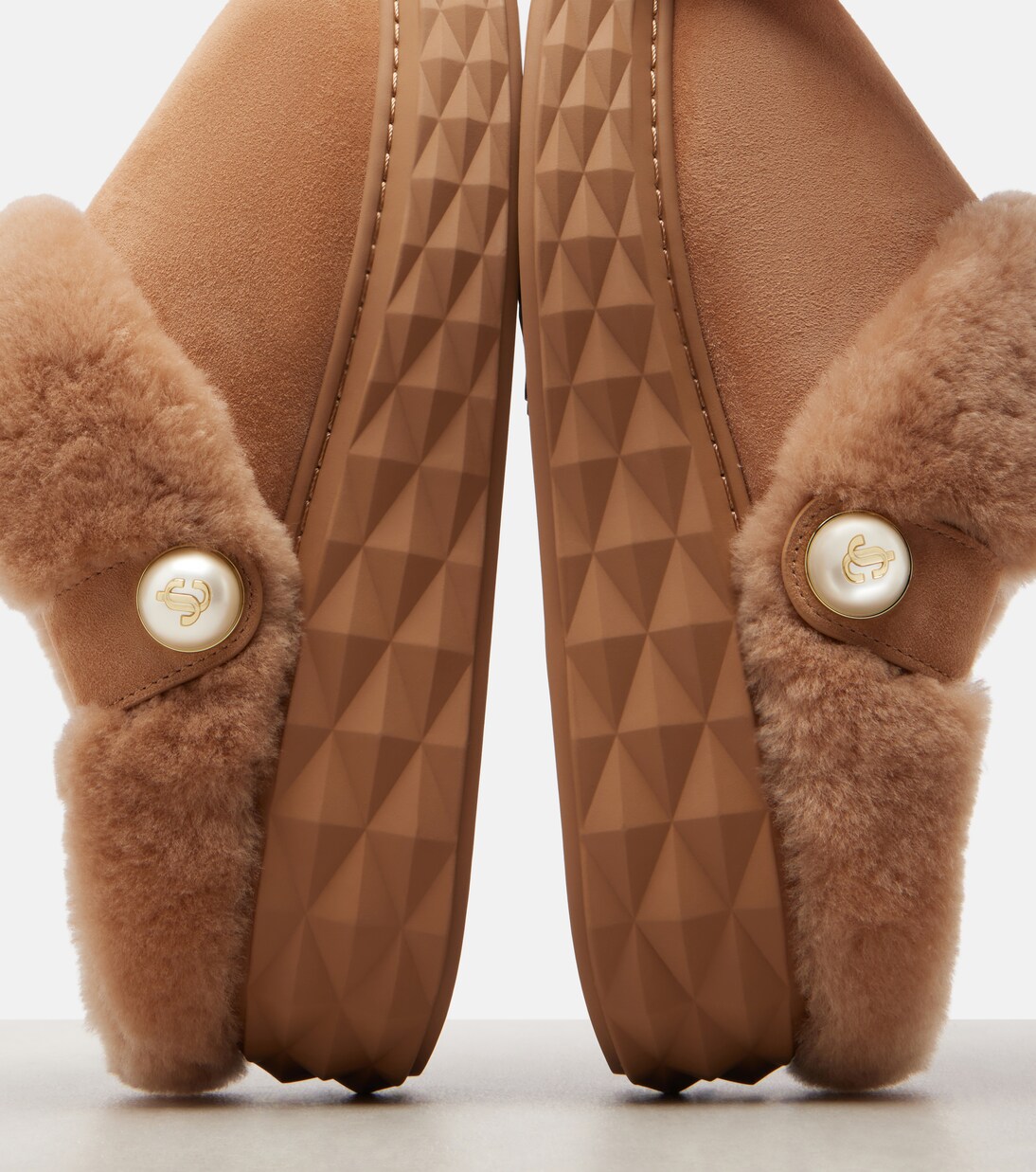 Diamond Maxi Mule F 스웨이드 슬립온 슈즈 | Jimmy Choo