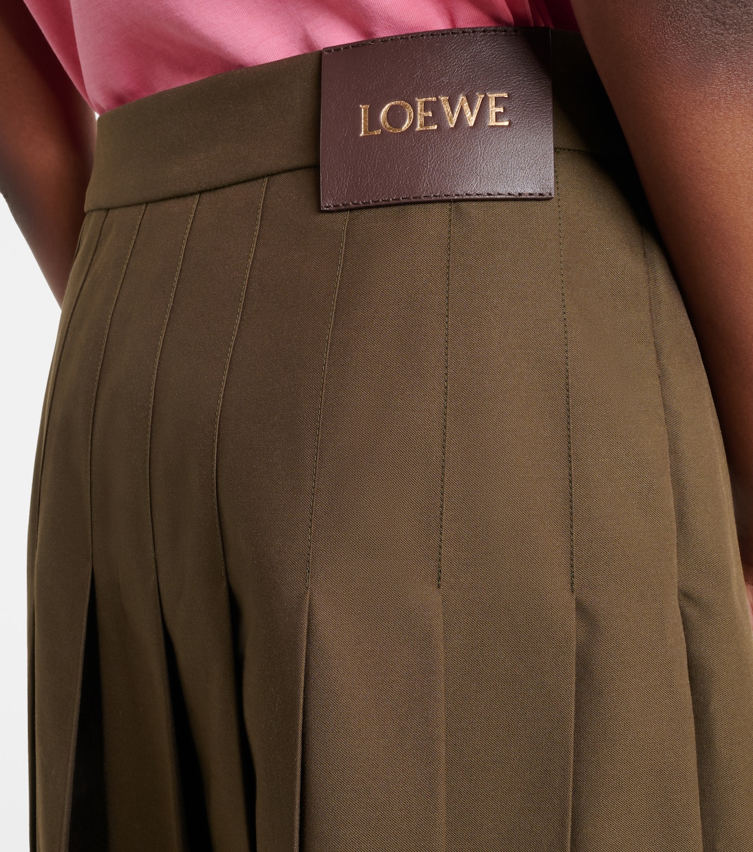 Wickelrock aus einem Baumwollgemisch mit Leder  | Loewe