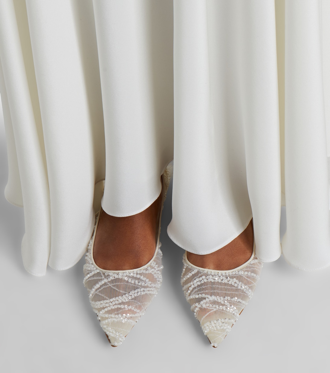 Love embellished mesh ballet flats | Jimmy Choo