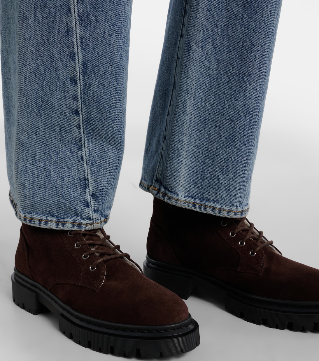 Henry shearling-lined suede combat boots | Staud