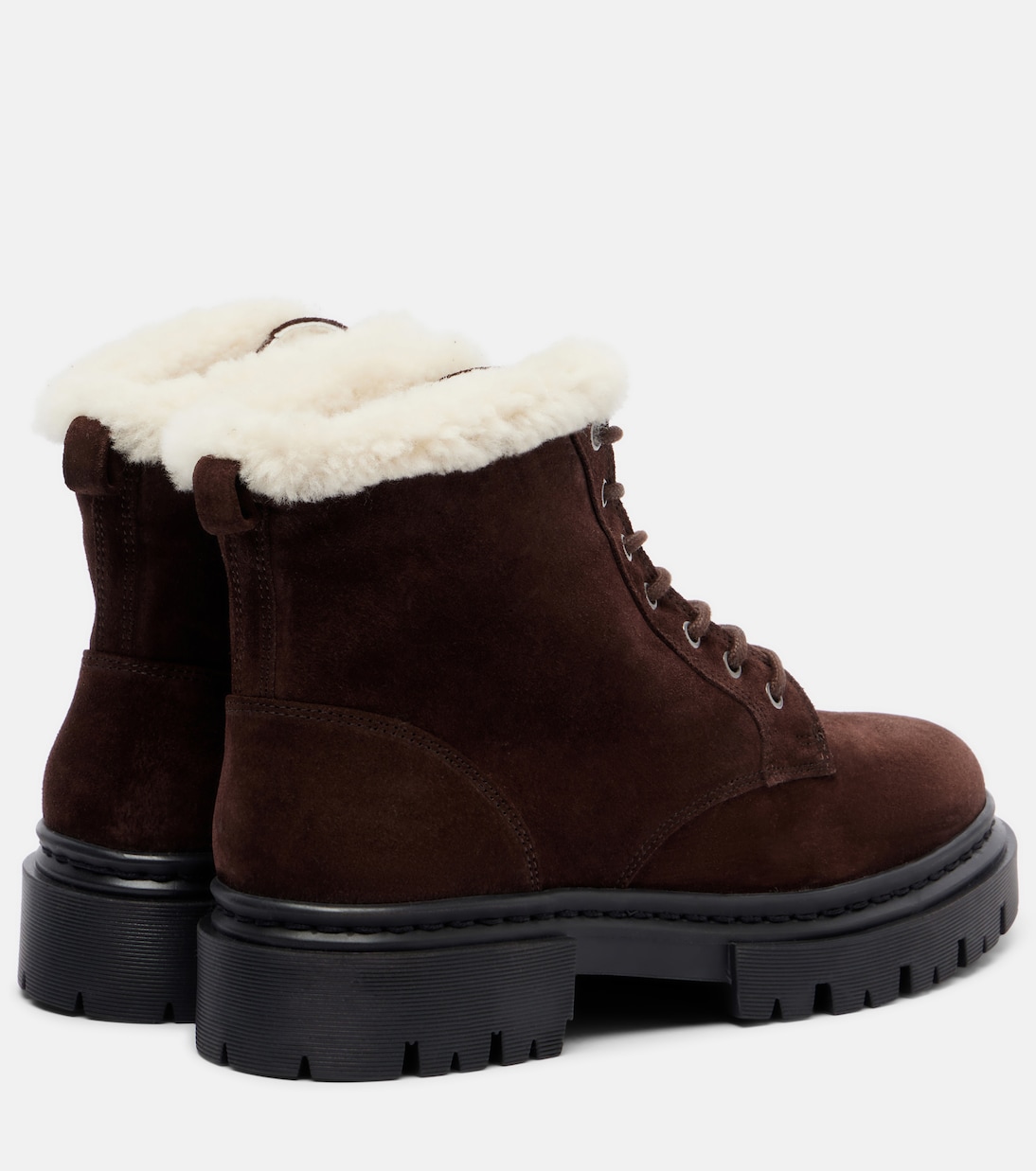 Henry shearling-lined suede combat boots | Staud