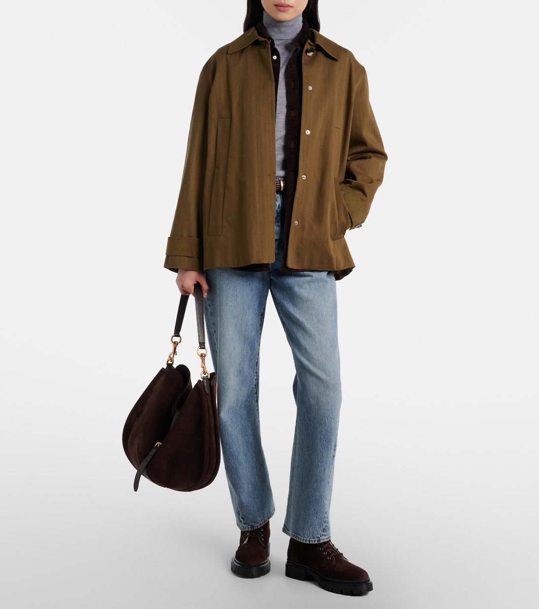 Henry shearling-lined suede combat boots | Staud