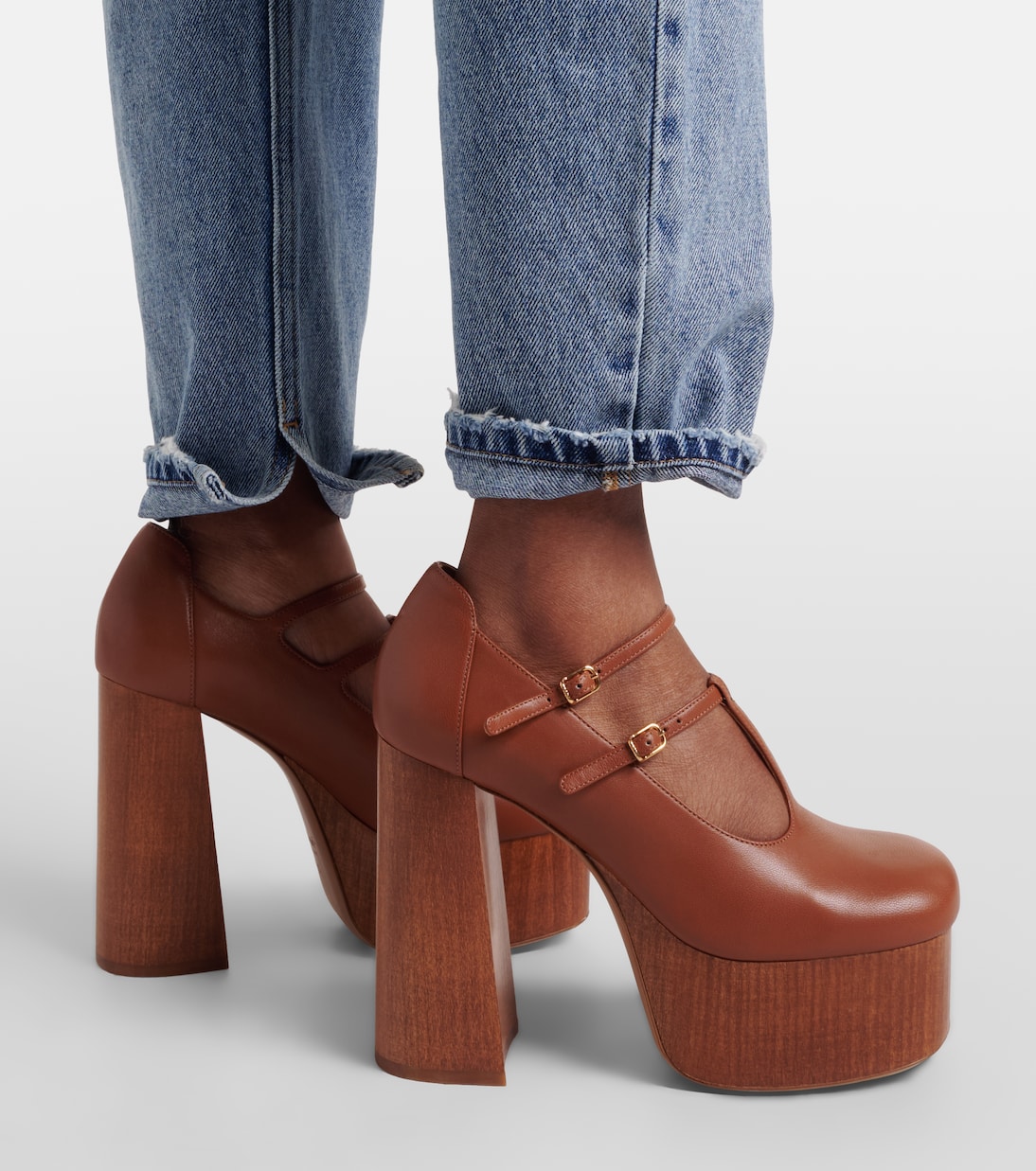 Loti leather platform Mary Jane pumps | Chloé